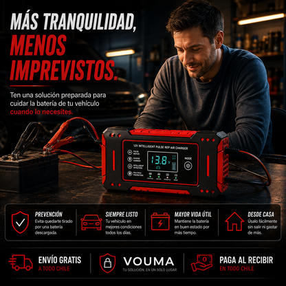 VoltRescue 12V™ – Cargador Inteligente y Mantenedor de Baterías