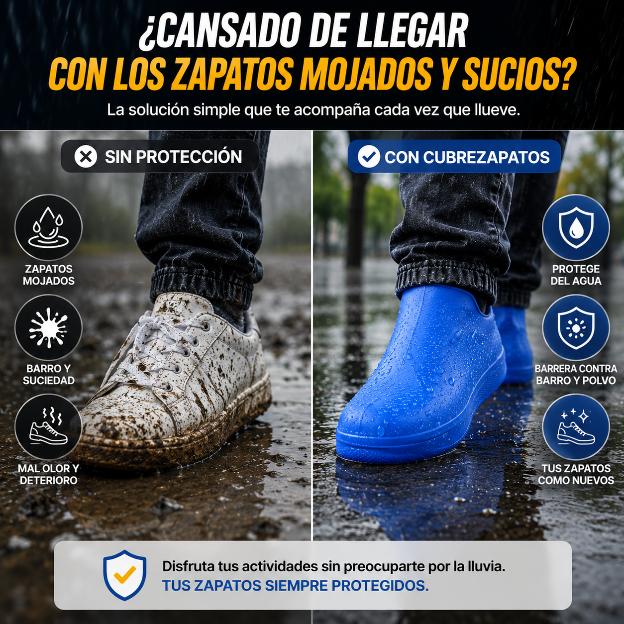 DryStep™ — Cubrezapatos Impermeables Antideslizantes